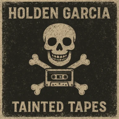 Tainted Tapes by Holden Garcia, distressed skull and crossbones album artwork.